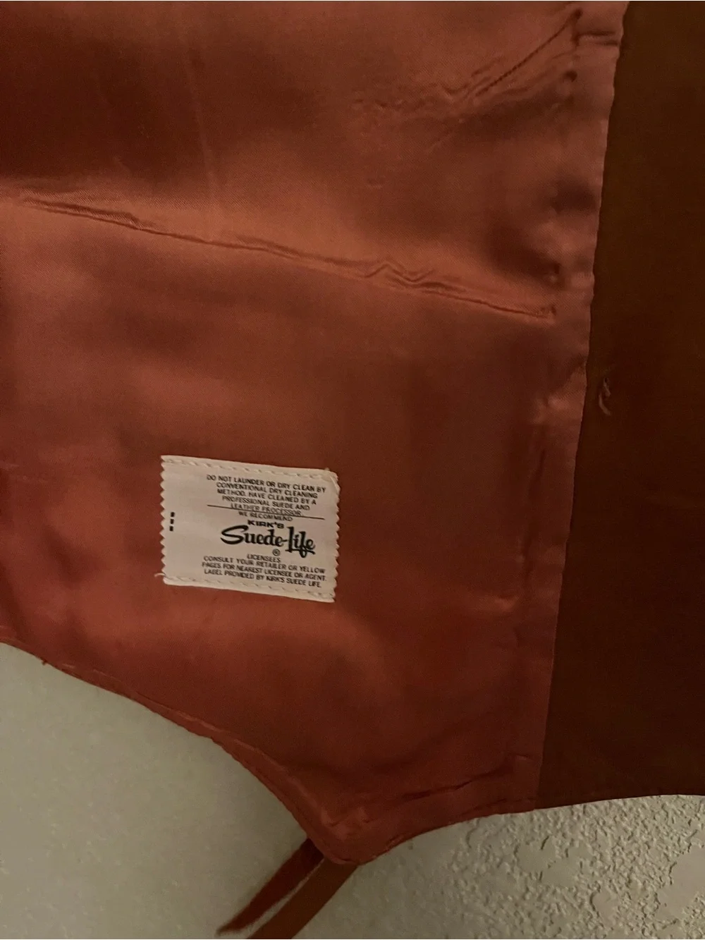 William Barry Brown Leather Vest with Tassel Ties